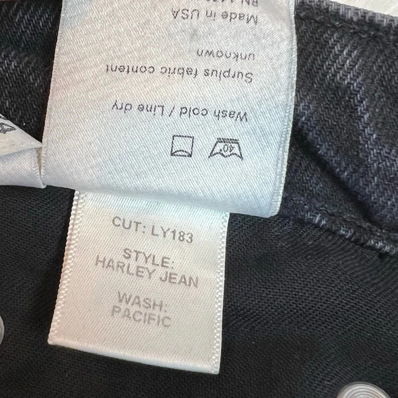 NWOT Reformation Harley Studded High Rise Slim Jeans Pacific Black Denim 24 - Picture 9 of 12